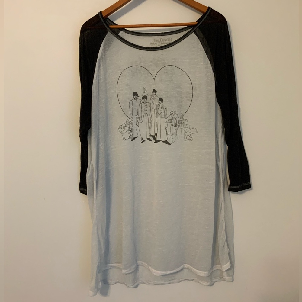 The Beatles Black and White Graphic Tissue T-Shirt Dress